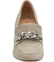 Johnston & Murphy Eleanor Chunky Chain Suede Pumps