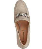 Johnston & Murphy Eleanor Chunky Chain Suede Pumps