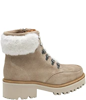 Johnston & Murphy Emma Quilted Suede Shearling Collar Hiker Booties