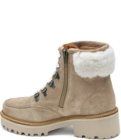 Johnston & Murphy Emma Quilted Suede Shearling Collar Hiker Booties