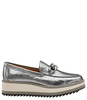 Johnston & Murphy Gracelyn Metallic Chain Platform Loafers