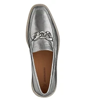 Johnston & Murphy Gracelyn Metallic Chain Platform Loafers