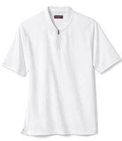 Johnston & Murphy Knit Jacquard Quarter-Zip Short Sleeve Polo Shirt