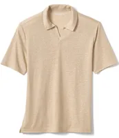 Johnston & Murphy Linen V-Neck Short Sleeve Polo Shirt