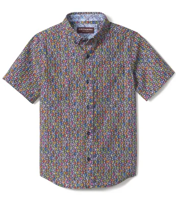Johnston & Murphy Little /Big Boys 4-16 Short Sleeve Multicolor Fish Print Shirt