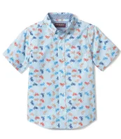 Johnston & Murphy Little/Big Boys 4-16 Bicycle Print Short Sleeve Shirt