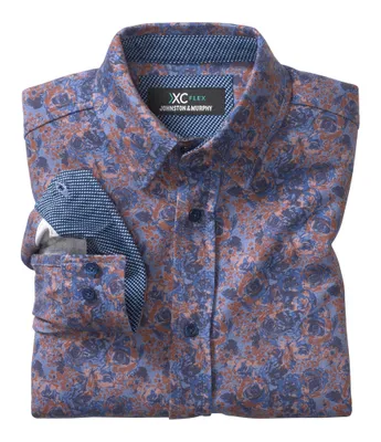 Johnston & Murphy Little/Big Boys 4-16 Long Sleeve Floral Print XC Flex Button Front Shirt