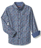 Johnston & Murphy Little/Big Boys 4-16 Long-Sleeve Floral/Paisley Woven Shirt