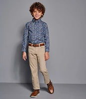 Johnston & Murphy Little/Big Boys 4-16 Long-Sleeve Floral/Paisley Woven Shirt