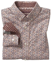 Johnston & Murphy Little/Big Boys 4-16 Long-Sleeve Triangle-Print Woven Shirt