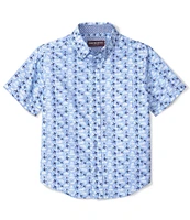 Johnston & Murphy Little/Big Boys 4-16 Short Sleeve Airplane Printed Button Front Shirt