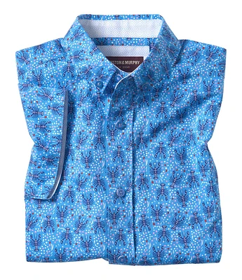 Johnston & Murphy Little/Big Boys 4-16 Family Matching Short Sleeve Lobster Print Shirt