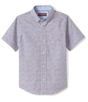 Johnston & Murphy Little/Big Boys 4-16 Short Sleeve White Shark Head Woven Shirt