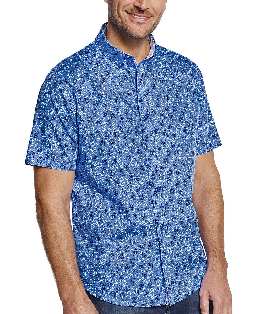 Johnston & Murphy Family Matching Lobster Print Short Sleeve Woven Shirt