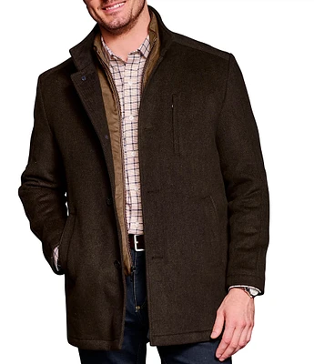 Johnston & Murphy Long Sleeve Upton Wool-Blend Car Coat