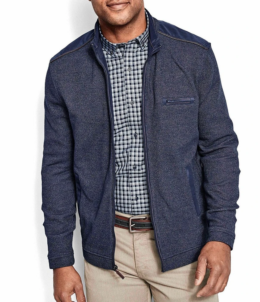 Johnston & Murphy Melange Knit Full-Zip Coat