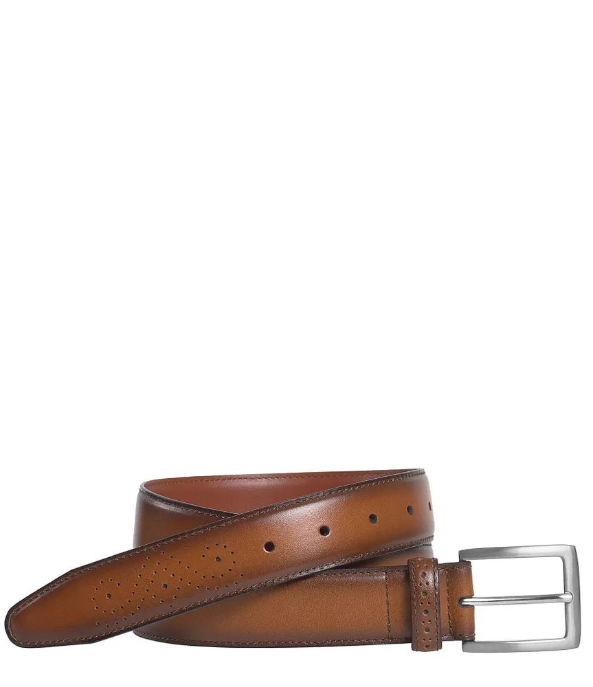 Johnston & Murphy Men's Burnished Leather Belt