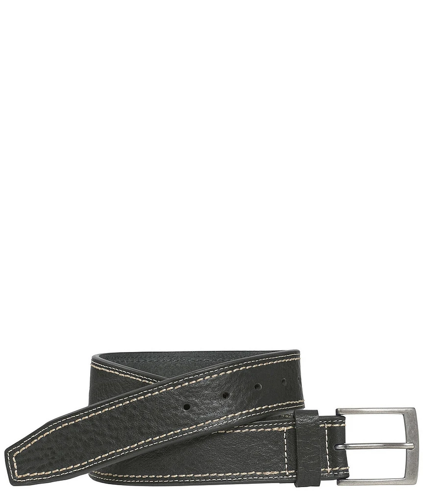 Johnston & Murphy Men's Double Contrast Stitched Belt