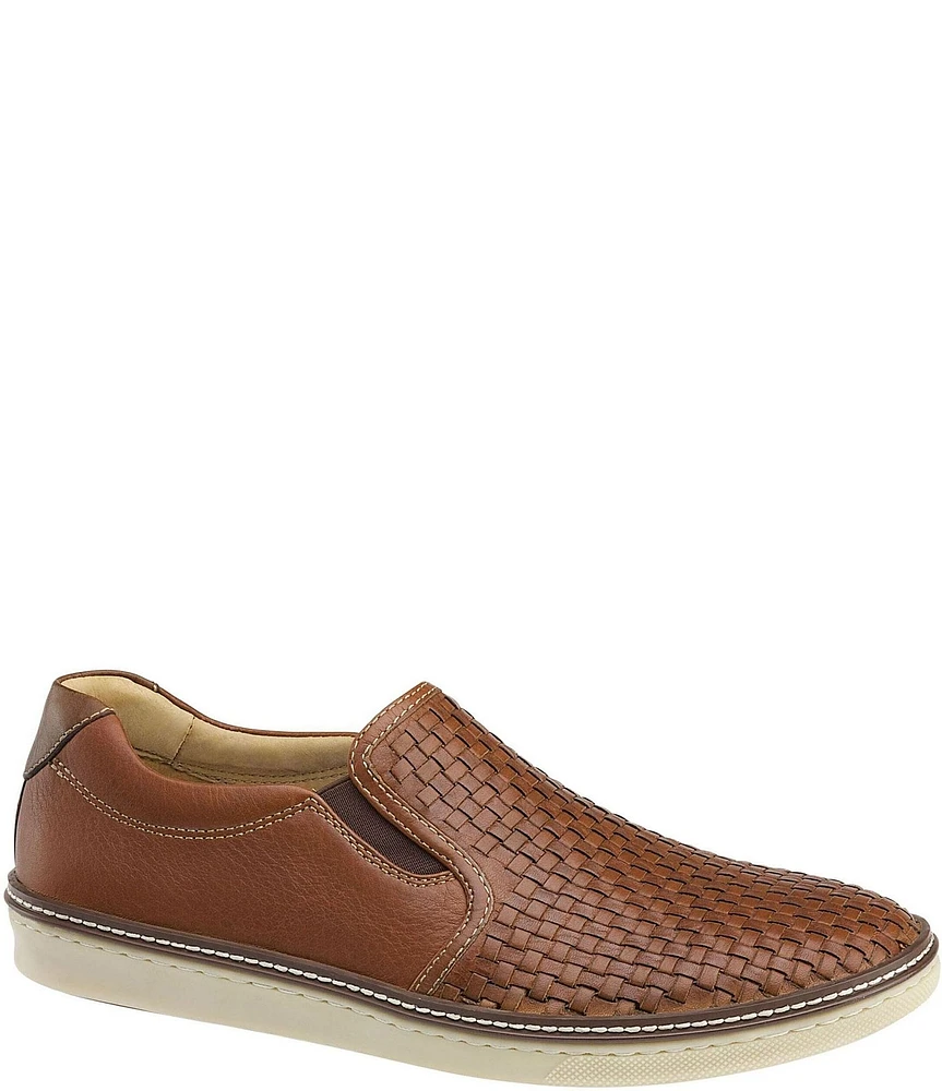 Johnston & Murphy Men's McGuffey Woven Leather Slip-On Sneakers