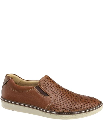 Johnston & Murphy Men's McGuffey Woven Leather Slip-On Sneakers