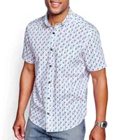 Johnston & Murphy Pirate Print Short-Sleeve Woven Shirt