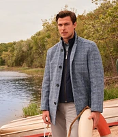 Johnston & Murphy Upton Plaid Wool Blend Car Coat