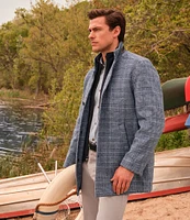 Johnston & Murphy Upton Plaid Wool Blend Car Coat