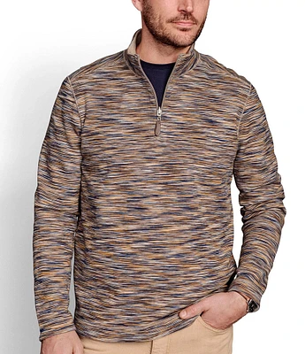 Johnston & Murphy Reversible Space Dye Quarter-Zip Pullover