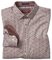 Johnston & Murphy Sateen Triangle Print Long Sleeve Woven Shirt