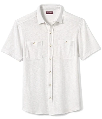 Johnston & Murphy Stretch Double Pocket Short Sleeve Woven Shirt
