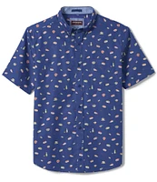 Johnston & Murphy Sushi Print Short Sleeve Woven Shirt