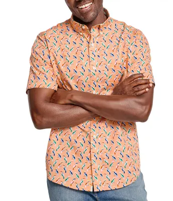 Johnston & Murphy Toucan Print Short Sleeve Woven Shirt