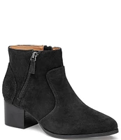 Johnston & Murphy Trista Suede Double Zip Booties