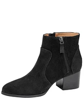 Johnston & Murphy Trista Suede Double Zip Booties