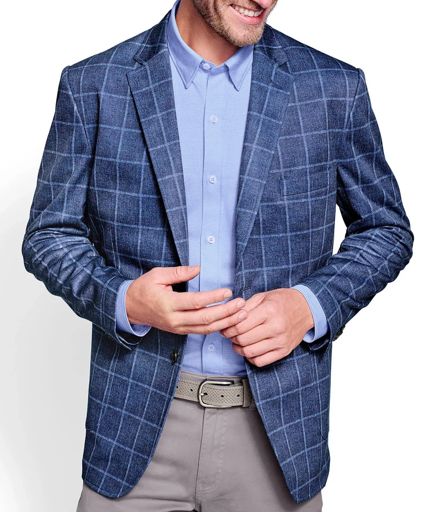 Johnston & Murphy XC Flex® Unlined Relaxed Plaid Knit Blazer