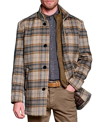 Johnston & Murphy Upton Plaid Car Coat