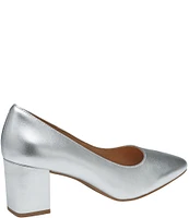 Johnston & Murphy Vicki Metallic Leather Block Heel Pumps