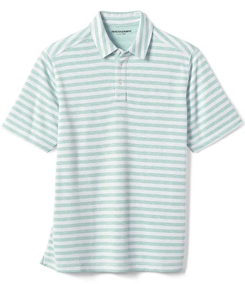 Johnston & Murphy Vintage Slub Stripe Short Sleeve Polo Shirt
