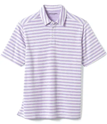 Johnston & Murphy Vintage Slub Stripe Short Sleeve Polo Shirt