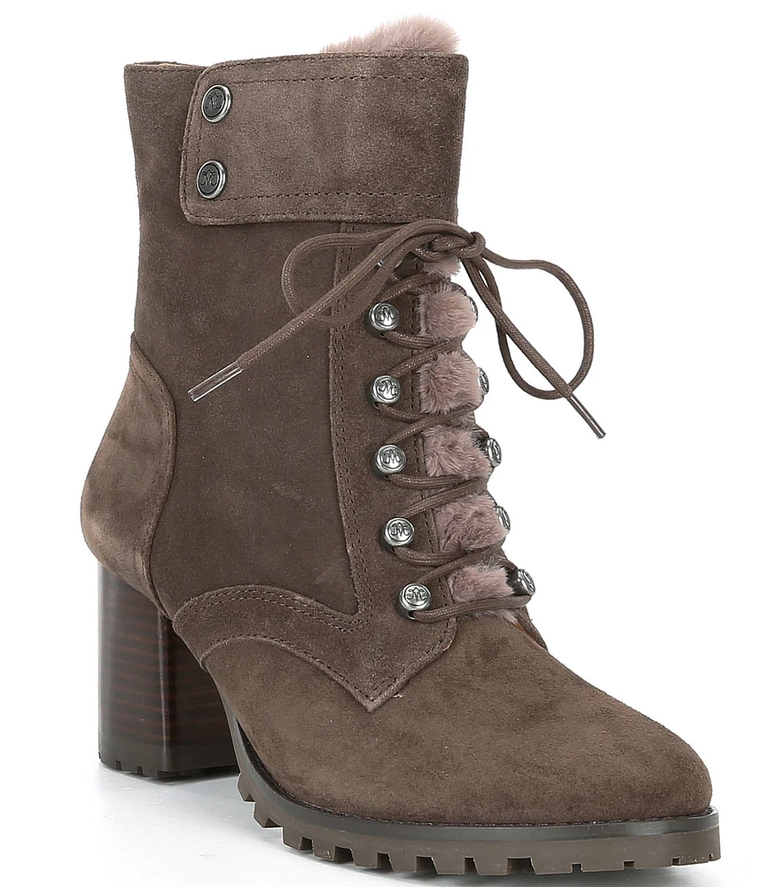 Johnston & Murphy Vivica Suede Faux Fur Cold Weather Lug Sole Booties