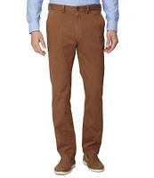 Johnston & Murphy Washed Straight Leg Flat Front Stretch Chino Pants