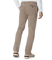 Johnston & Murphy Washed Straight Leg Flat Front Stretch Chino Pants