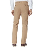 Johnston & Murphy Washed Straight Leg Flat Front Stretch Chino Pants