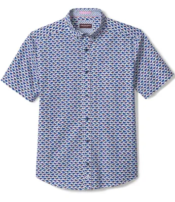 Johnston & Murphy Whale Print Short-Sleeve Woven Shirt