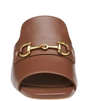 Johnston & Murphy Women's Edith Leather Bit Buckle Slide Sandals