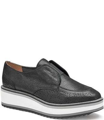 Johnston & Murphy Women's Gracelyn Soft Metallic Suede Oxfords