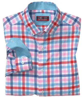 Johnston & Murphy XC4 Large Multi-Check Plaid Long Sleeve Woven Shirt