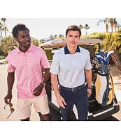 Johnston & Murphy XC4 Performance Stretch Cool Degree Tonal Flamingo Print Short Sleeve Polo Shirt
