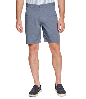 Johnston & Murphy XC4 Performance Stretch Heathered Flat Front 9#double; Inseam Shorts