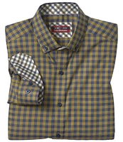 Johnston & Murphy XC4 Performance Stretch Two-Tone Gingham Long Sleeve Woven Shirt